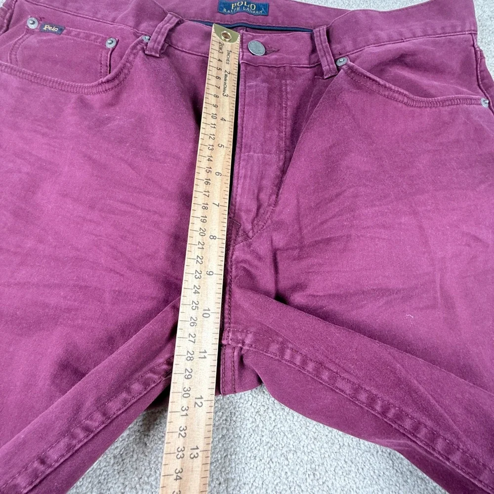 Polo Ralph Lauren Pants Mens 34x30 Burgundy Excellent Straight Leg Cotton